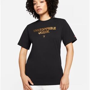 Nike Tribute to Serena William Black Tee with Gold shimmer Lettering/ Unisex